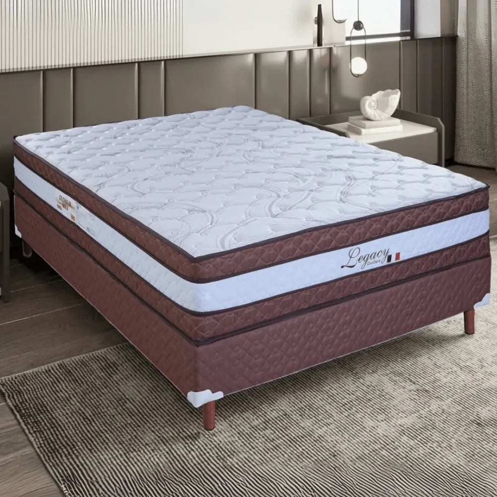 COLCHAO LEGACY BRANCO 2025 138X188X28 MOLA CASAL PAROPAS - Fatimalhas