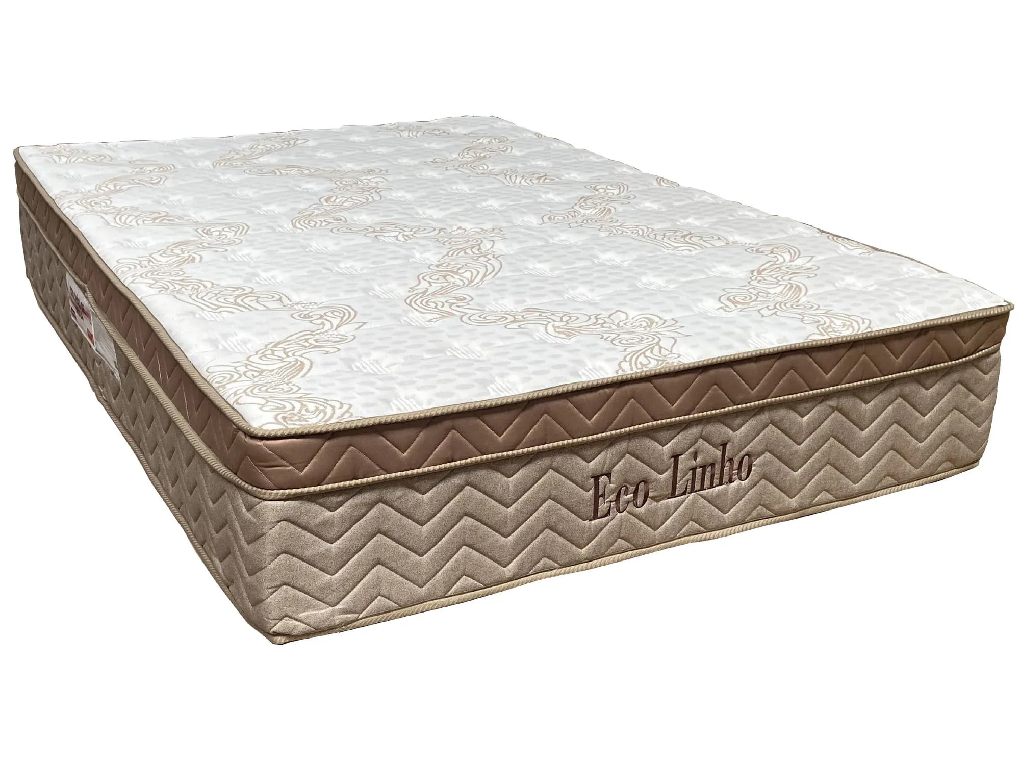 CONJUNTO COLCHAO ECO LINHO PILLOW BEGE 2022 138X188X32 MOLA CASAL PAROPAS + BOX