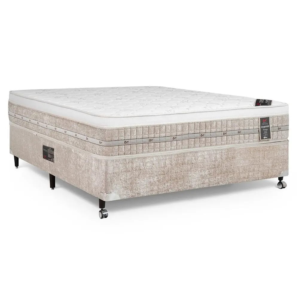 CONJUNTO COLCHAO PREMIUM TECNOPEDIC NEW ONE FACE 138X188X030 MOLA CASAL CASTOR + BOX