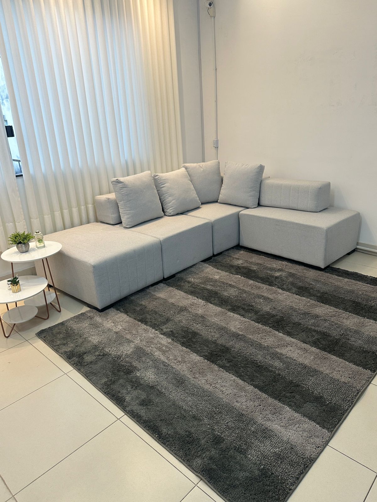 TAPETE PARA SALA OU QUARTO NACIONAL SOFT EXCLUSIVE CINZA 04