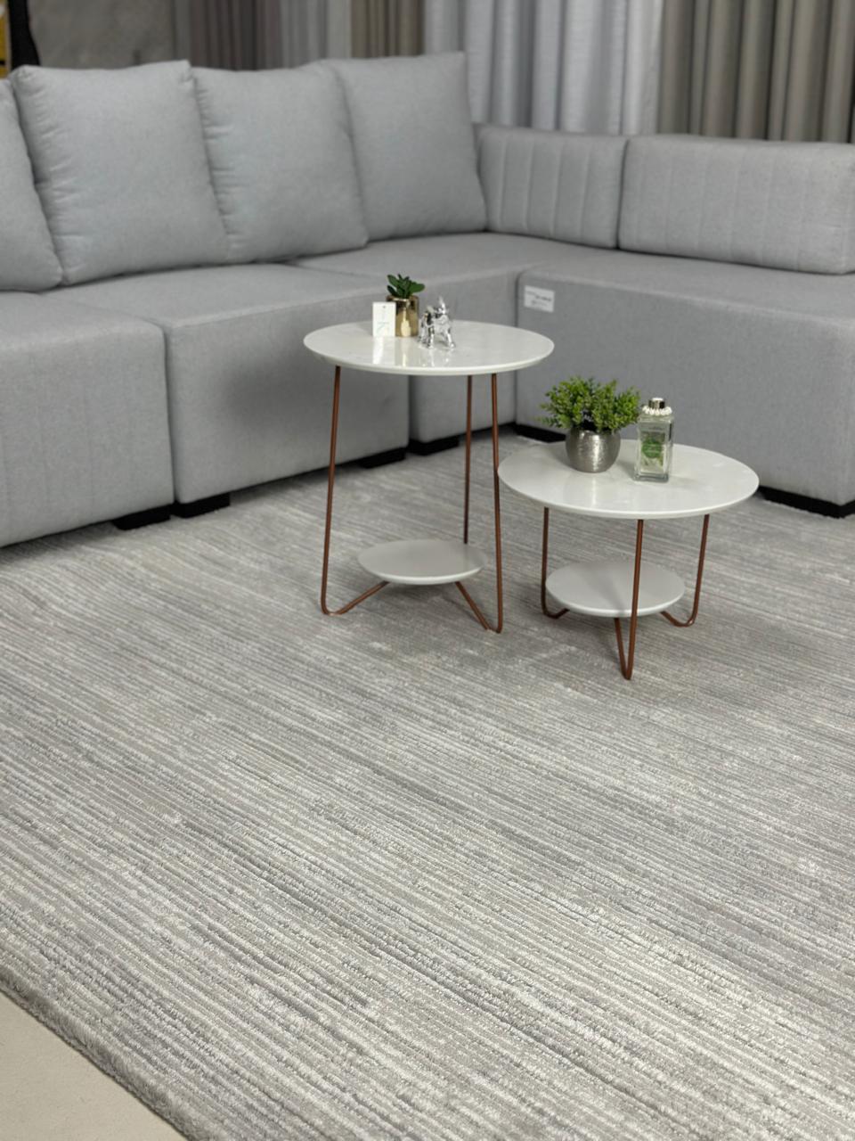 TAPETE PARA SALA OU QUARTO TURCO VICTORIA 4H CINZA VIA STAR 2,50 X 3,00