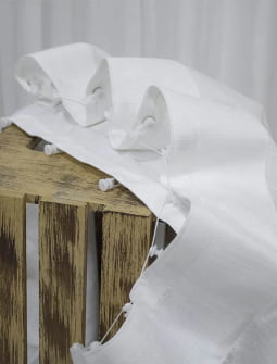 Cortina Linho Mônaco Com Forro Microfibra 5,00m Larg x Altura Ajust até 2,90m - p/ Trilho Simples 2m - Fatimalhas Decor Branco 