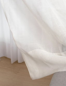 Cortina Linho Mônaco Com Forro Microfibra 6,50m Larg x Altura Ajust até 2,90m - p/ Trilho Simples 2,50m - Fatimalhas Decor Off White