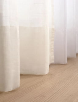 Cortina Linho Mônaco Com Forro Microfibra 6,50m Larg x Altura Ajust até 2,90m - p/ Trilho Simples 2,50m - Fatimalhas Decor Off White