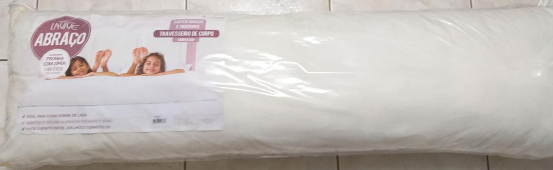 Travesseiro Abraço 1,50x0,50m - Branco/Lavive