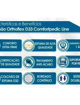 COLCHAO COMFORTPEDIC LINE D33 158X198X024 ESPUMA QUEEN ORTHOFLEX