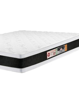 CONJUNTO COLCHAO BLACK & WHITE AIR D45 DOUBLE FACE 158X198X27 ESPUMA QUEEN CASTOR + BOX