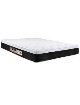 CONJUNTO COLCHAO BLACK & WHITE AIR D45 DOUBLE FACE 158X198X27 ESPUMA QUEEN CASTOR + BOX