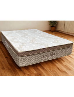 CONJUNTO COLCHAO ECO LINHO PILLOW BEGE 2022 138X188X32 MOLA CASAL PAROPAS + BOX