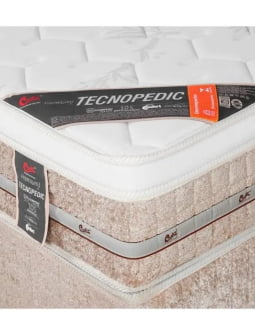 CONJUNTO COLCHAO PREMIUM TECNOPEDIC NEW ONE FACE 138X188X030 MOLA CASAL CASTOR + BOX