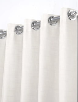 Cortina Linho Mônaco Com Forro Blackout 80% - 2,60x1,80m - p/ Varão Fatimalhas Decor Off White Marfim