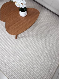TAPETE ARTESANAL LUMINE ALBA N OFF WHITE COM BEGE