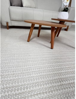 TAPETE ARTESANAL LUMINE ALBA N OFF WHITE COM BEGE