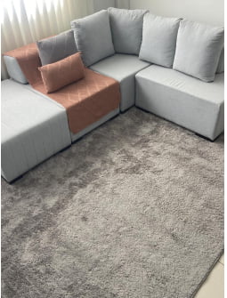 TAPETE PARA SALA OU QUARTO NACIONAL SOFT EXCLUSIVE LISO CINZA