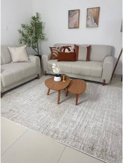 Tapete Egípcio CB02 Estonado Off White e Bege