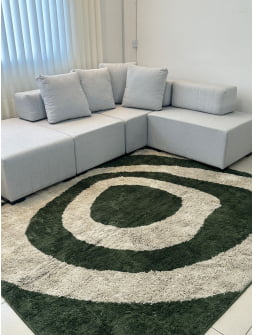 TAPETE PARA SALA OU QUARTO NACIONAL SOFT EXCLUSIVE VERDE ORGANICO 10