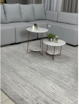 TAPETE PARA SALA OU QUARTO TURCO VICTORIA 4H CINZA VIA STAR 2,50 X 3,00