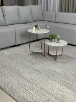 TAPETE PARA SALA OU QUARTO TURCO VICTORIA 4H CINZA VIA STAR 2,50 X 3,00