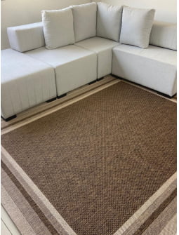 Tapete para Sala Sisal Nac Mold 187 Bege / Marrom