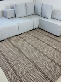 Tapete para Sala Sisal Nac Riscas 187 Bege / Marrom