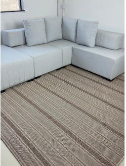 Tapete para Sala Sisal Nac Riscas 187 Bege / Marrom