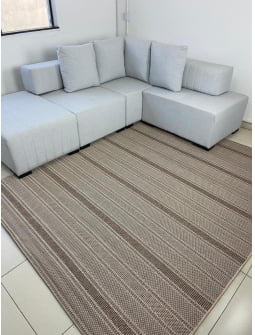 Tapete para Sala Sisal Nac Riscas 187 Bege / Marrom