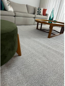 Tapete Turco Bouclê Prata Cinza