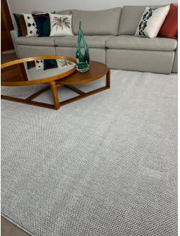 Tapete Turco Bouclê Prata Cinza