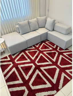 TAPETE PARA SALA OU QUARTO NACIONAL SOFT EXCLUSIVE  DES 08 VERMELHO