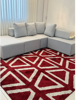 TAPETE PARA SALA OU QUARTO NACIONAL SOFT EXCLUSIVE  DES 08 VERMELHO