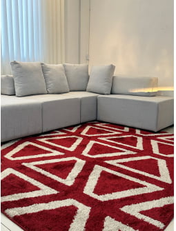 TAPETE PARA SALA OU QUARTO NACIONAL SOFT EXCLUSIVE  DES 08 VERMELHO